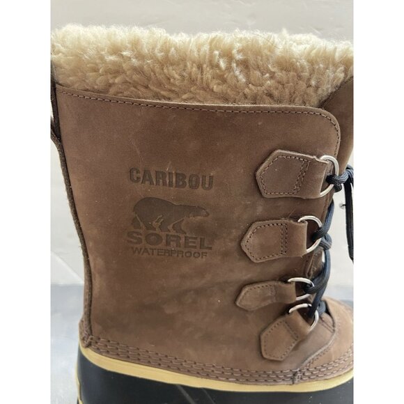 SOREL Caribou Size 11 Bruno Waterproof Men's Snow Boots Barn Snow Warm Faux Fur - Picture 3 of 10